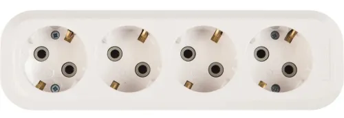 Колодка электрическая Universal Е304, 4 гнезда, белая, 220В, 16А