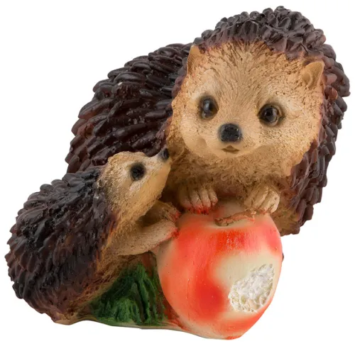 Фигурка садовая Park Ежики с яблоком, из полистоуна, 18х16х14см