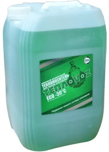 Теплоноситель ТЕПЛОVOZ ECO элитный безопасный, на основе пропиленгликоля, 20кг / отопление