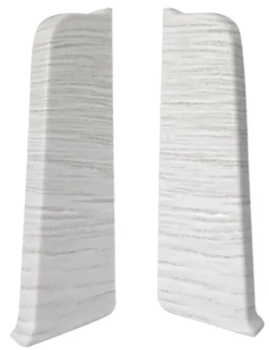 Заглушки для плинтуса MIXTON / Микстон 7007 левая и правая, ПВХ, цвет серый, 70×20мм, 2шт. / строительство и ремонт