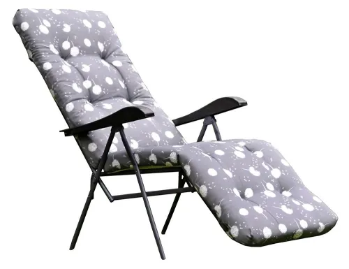 Кресло шезлонг Альберто-2 складное, серое, 165.5×104.5×64.8см / садовая мебель