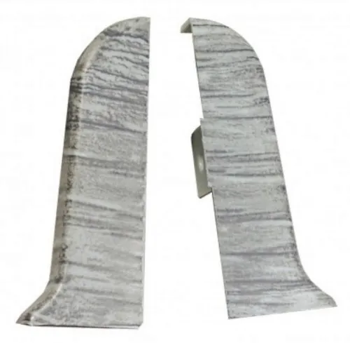 Заглушки для плинтуса MIXTON / Микстон с текстурой левая и правая, ПВХ, цвет дуб грац, 56×10мм, 2шт. / строительство и ремонт