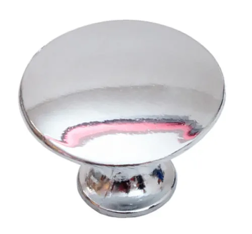 Ручка мебельная Скобяной кнопка модель 49 круглая, для шкафов, из стали, хром, 1шт. в упаковке / фурнитура для мебели