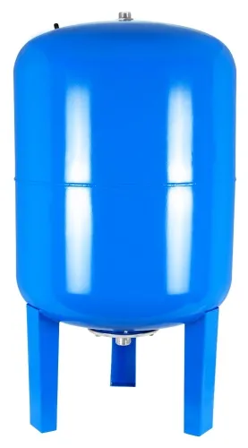 Гидроаккумулятор Аквабрайт ГМ-ПР-100В вертикальный с проходной мембраной, из стали, синий, объемом 100л / водоснабжение