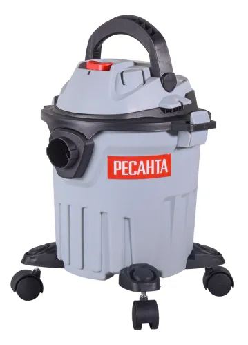 Промышленный пылесос Ресанта ПС-1400/15 универсальный со шлангом, сухая и влажная уборка, серый, объем бака 15л, 1400Вт / техника