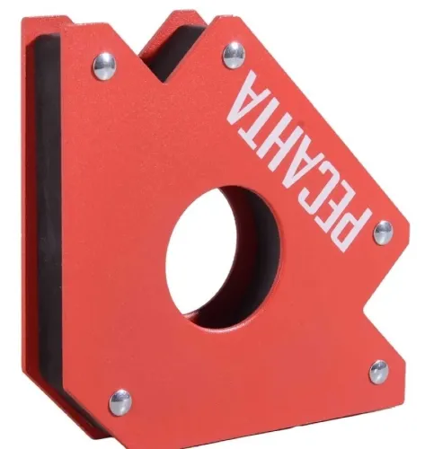 Магнитный угольник для сварки Ресанта УМ-34, 3 угла, металлический, красный, размером 122×188×24мм / инструменты