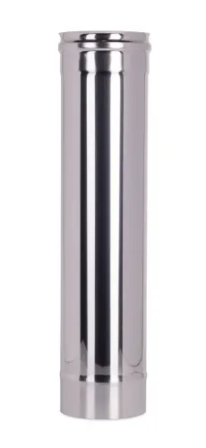 Труба дымоходная Сталь Мастер одностенная, из нержавеющей стали AISI 430 толщиной 0.5мм, серебристая, диаметр 110мм, длина 0.5м / строительство и ремонт