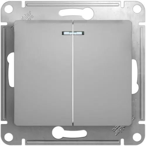 Выключатель Schneider Electric GLOSSA GSL000353, 2 клавиши, алюминий