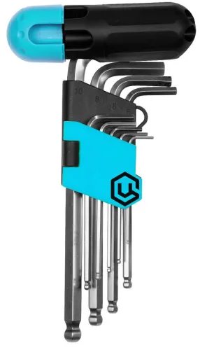 Набор ключей Центроинструмент шестигранных длинных с шаром, из хромованадиевой стали, размер 1.5-10мм, 9шт. / инструменты