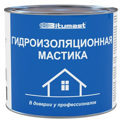 Мастика гидроизоляционная Bitumast, однокомпонентная, 1.8кг