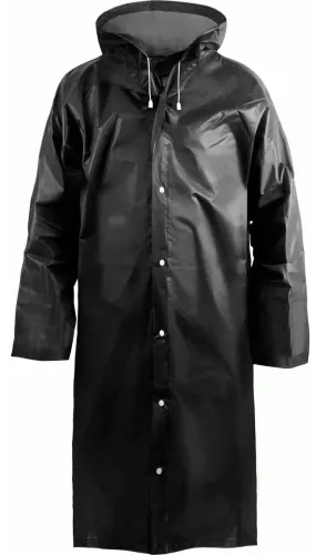 Дождевик Komfi / Комфи плащ с капюшоном на кнопках, из EVA, черный, 75×120см / спецодежда