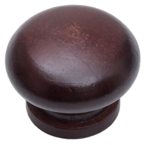 Ручка мебельная СКОБЯНОЙ кнопка из дерева, коричневая, 1шт. в упаковке / фурнитура для мебели