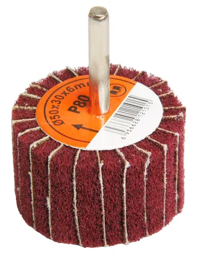 Головка шлифовальная ORIENTCAFT / Ориенткрафт лепестковая, из нетканого материала, диаметр 50мм, толщина 30мм, зернистость P80 / оснастка