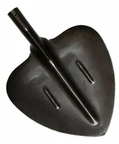 Лопата горно-рудная из рельсовой стали щебеночная, черная, размером 330х350х470мм / садовый инструмент