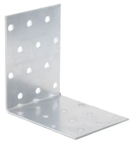 Крепежный уголок Rock Solid Connection / Рок Солид Конекшн усиленный, из оцинкованной стали, серый, 80х80х60х1.5мм / строительство и ремонт