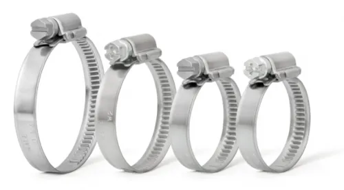 Хомут обжимной MIXTON / Микстон с болтовым соединением, для шланга, из оцинкованной стали, диаметром 12-22мм, 4шт. / крепеж