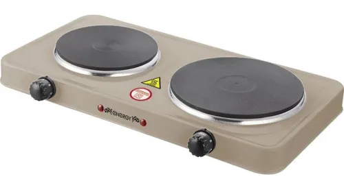 Электрическая плита Energy / Энерджи EN-903L настольная с двумя конфорками, из металла и чугуна, бежевая, 2500Вт / товары для дома