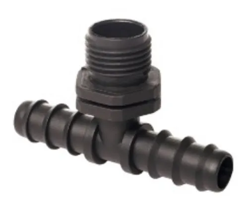 Тройник для шлангов Masterprof / Мастерпроф для магистральной трубки, с внешней резьбой, пластиковый, диаметр входа/выхода 3/4дюйма / системы полива