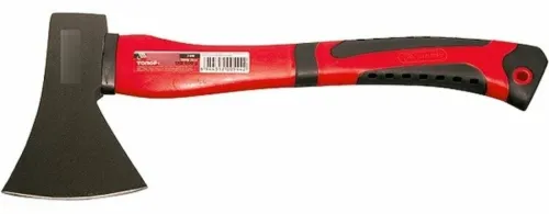 Топор фиберглассовой ручкой в сборе, из металла и пластика, длина 33см / ручной инструмент