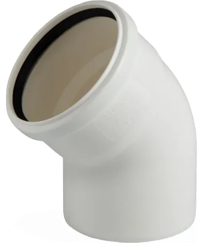 Отвод канализационный Lammin раструбный, полипропиленовый, белый, d110мм, 45