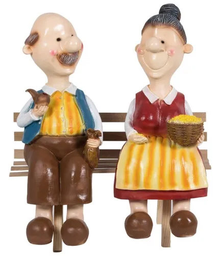 Фигурка садовая PARK, Бабка с дедкой на лавке, 54х50х34см