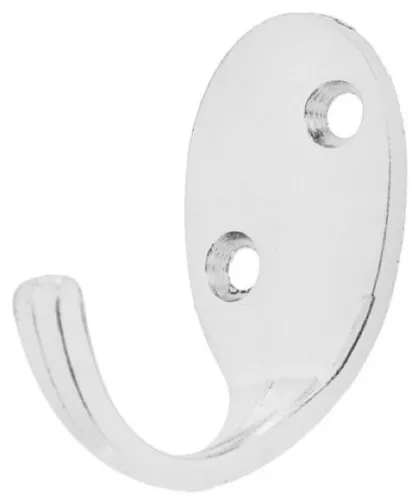 Крючок-вешалка для одежды СКОБЯНОЙ 55 мебельный, настенный, металлический, матовый хром, в упаковке 1шт. / товары для дома