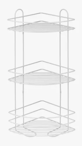 Полка для ванной ЧМЗ настенная угловая, сталь, серая, 58.5x23.4x23.4см