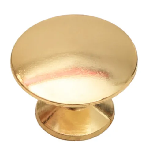 Ручка мебельная Скобяной кнопка модель 49, для шкафов, круглая из стали, золото, 1шт. в упаковке / фурнитура для мебели