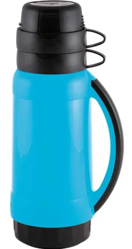 Термос Mallony Pratico 1.8л, голубой, стекло и пластик