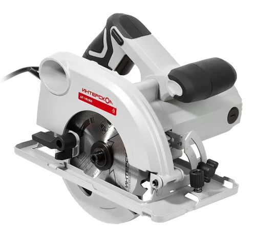 Дисковая пила Интерскол ДП-140/800 полупрофессиональная, с подпружиненным кожухом, серая, посадочный диаметр 20мм, диск 140мм, глубина 45мм, 237×292×193мм, 800Вт / инструменты