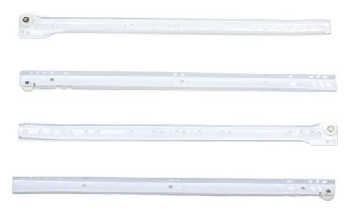 Направляющие Стройбат роликовые, без доводчиков, из стали, белые, 450мм, 4шт. / фурнитура для мебели