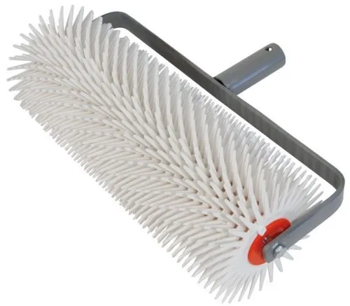 Валик игольчатый для наливных полов USPEX / Успех Макси на металлическом стержне, пластиковый, белый, рабочая часть 400мм, иглы 30мм / строительство и ремонт