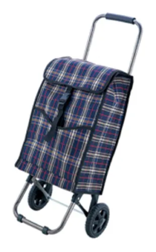 Сумка тележка Рыжий кот Клетка на колесах, из полиэстера, металлический каркас, синяя, 30кг / хозяйственные товары