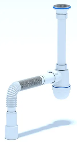 Сифон сливной Анипласт для умывальников, белый, 40/50мм