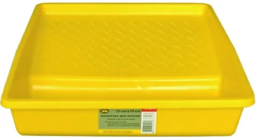 Ванночка для краски 888 прямоугольная, пластиковая, желтая, 330×350мм / строительство и ремонт