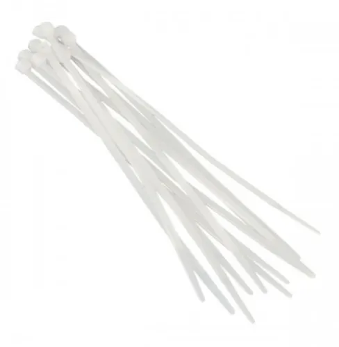 Хомут стяжка KEW, нейлоновый, белый, 2.5x200мм, 100шт.
