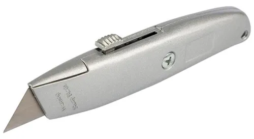 Нож строительный PARK / Парк с трапециевидным лезвием, из металла, серый, 230мм / инструменты