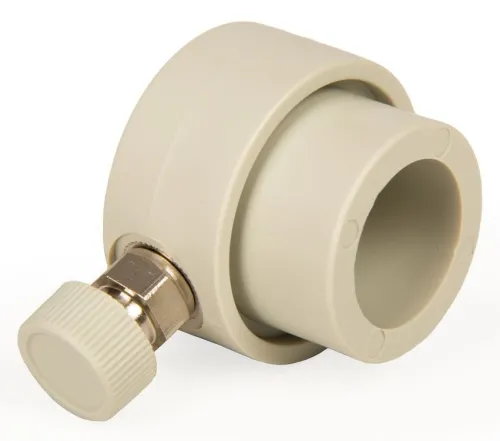 Заглушка для труб Lammin / Ламмин PPR 32 для водоснабжения коллекторная со сбросовым клапаном, из полипропилена, серая, 1шт. / крепеж и фурнитура