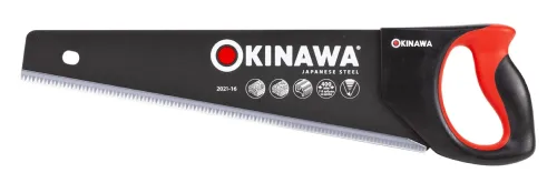 Ножовка по дереву OKINAWA / Окинава с antistick покрытием, из стали, лезвие 400мм / ручной инструмент