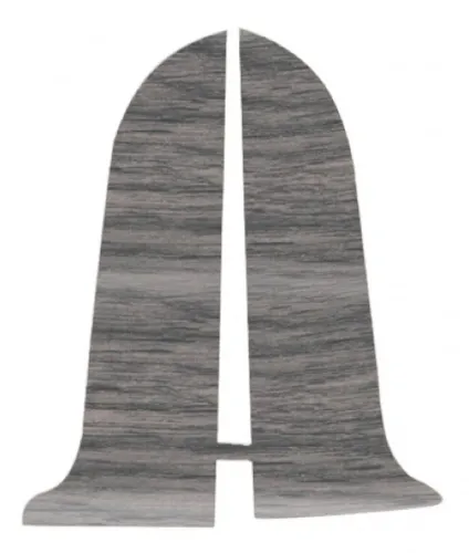 Заглушки для плинтуса MIXTON / Микстон с текстурой левая и правая, ПВХ, цвет кедр алтайский, 56×10мм, 2шт. / строительство и ремонт