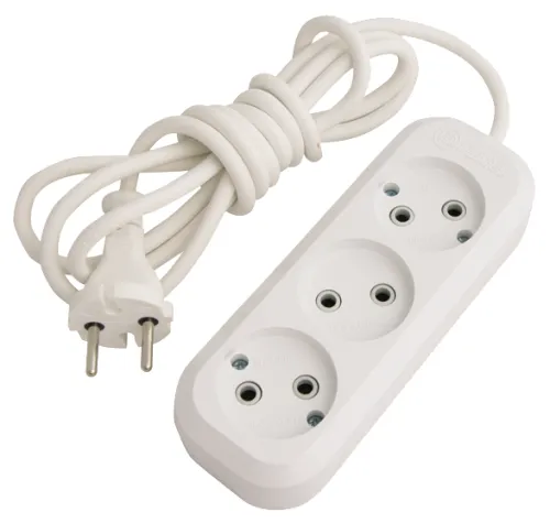Удлинитель бытовой MAKEL MGP 124, белый, 3 розетки, 5м, 10А, IP20