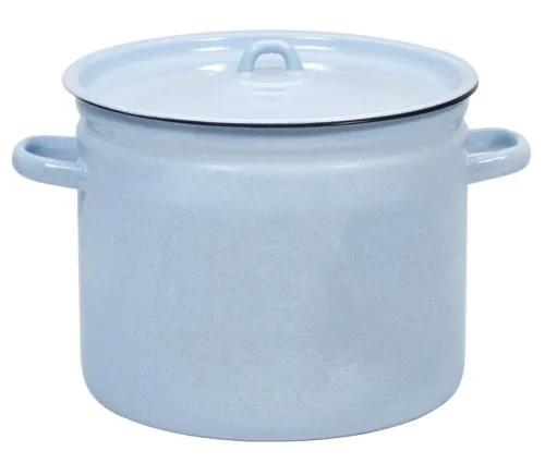 Кастрюля С-1621 цилиндрическая с крышкой, эмалированная, объемом 9л / посуда для кухни