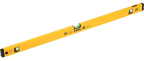 Уровень строительный Denzel / Дензел магнитный, фрезерованный, 3 глазка, из алюминиевого сплава, длиной 100см / измерительный инструмент