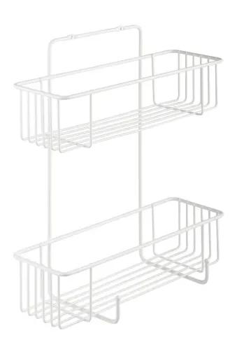 Полка для ванной ЧМЗ Кора настенная прямоугольная, из стали, белая, 35х14.5х37.5см / товары для дома