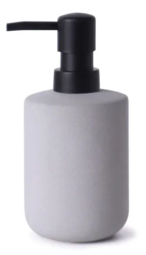 Дозатор для жидкого мыла Fora / Фора Lunar настольный, из керамики, серый, объемом 350мл / товары для дома