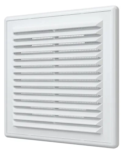 Решетка вентиляционная ЭРА 2525Р, пластик, белая, 250х250мм