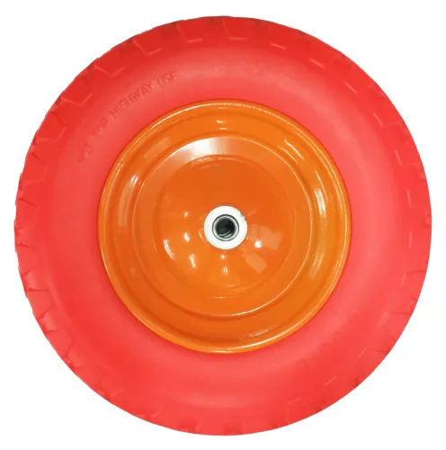 Колесо промышленное MIXTON / Микстон литое, бескамерное с подшипником для тачки, из полиуретана, диаметр 400мм / фурнитура