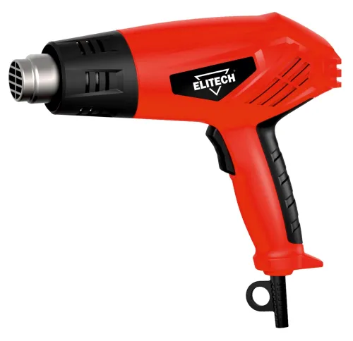 Строительный фен ELITECH ДМ / Элитек ДМ ТВ 180 пистолетный, с регулировкой температуры, красный, 350-550°С, 500л/мин, 250х90х210мм, 1800Вт / инструменты