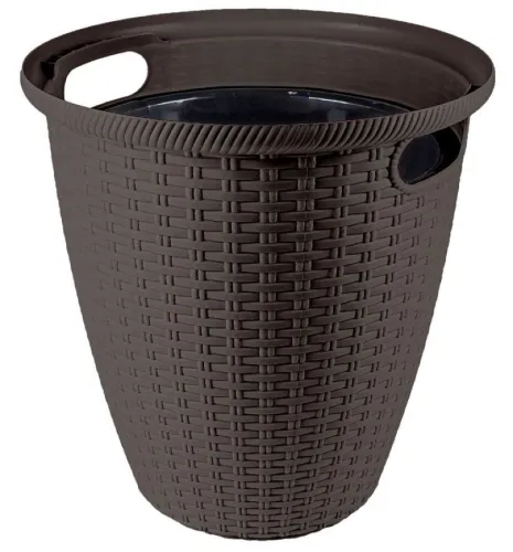 Кашпо уличное InGreen Rattan с горшком 27л, 47×47см
