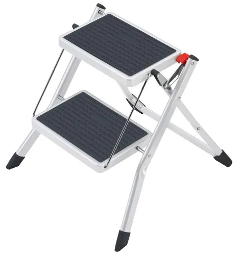 Стремянка Алюмет с широкими ступенями, стальная, 2 ступени, 44см / строительство и ремонт